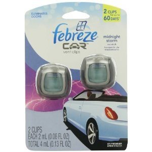 Febreze Car Air Freshener Vent Clip Platinum Ice Scent, .07 oz. Car Vent Clip, Pack of 4