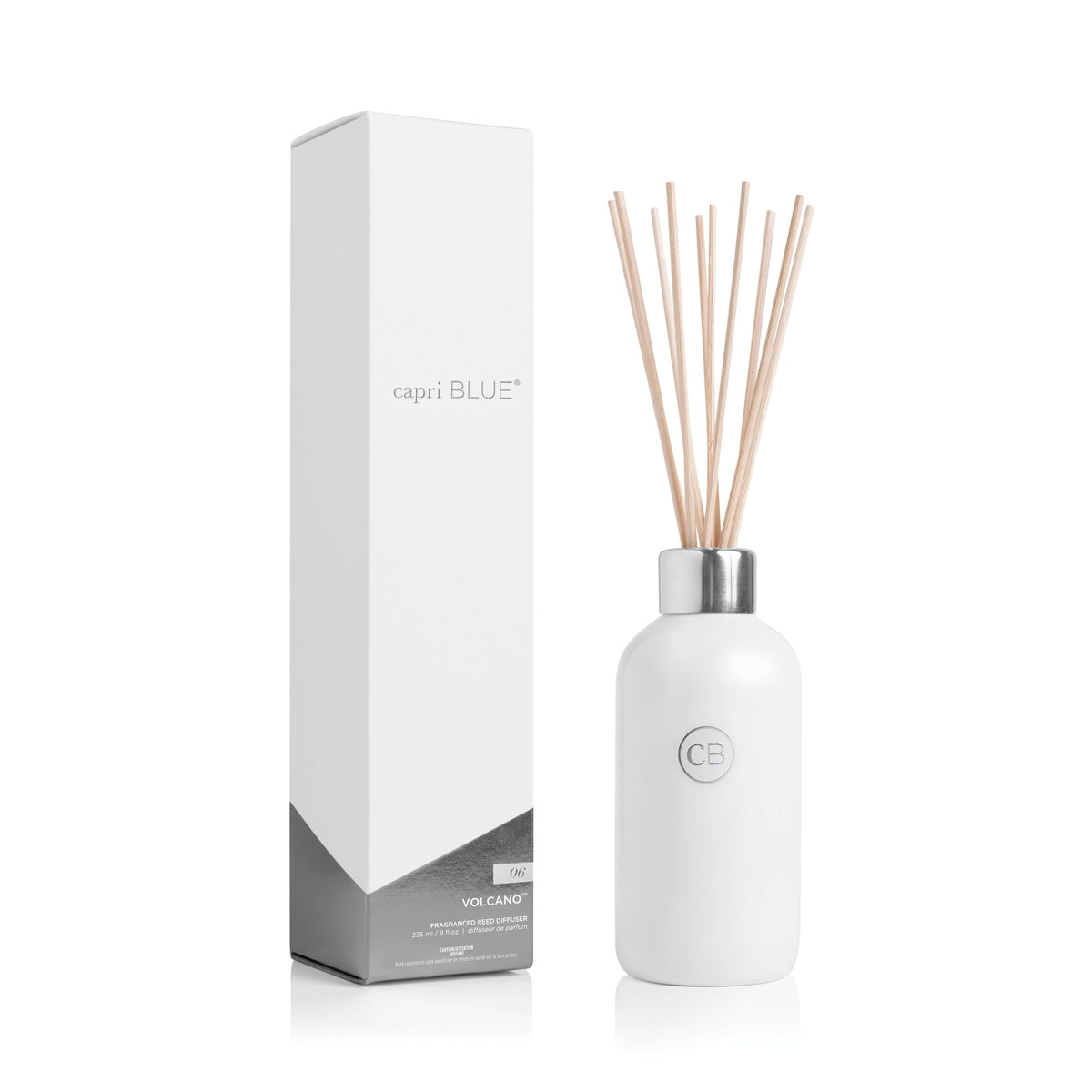 Capri Blue Volcano Reed Diffuser Set - Includes Reed Diffuser Sticks, Fragrance Oil, and Glass Bottle - Luxury Scented Room Fresheners - Cobalt Blue (8 fl oz)
