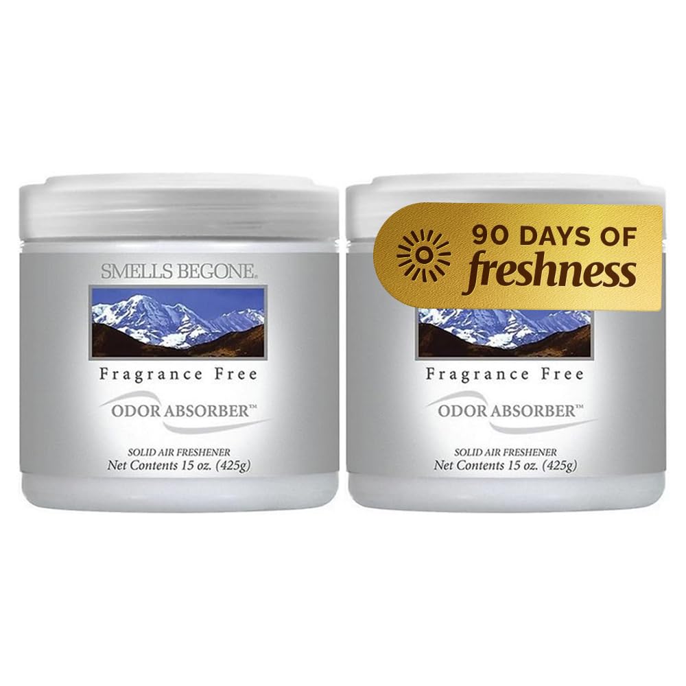 SMELLS BEGONE 15oz Gel Odor Eliminator - Absorb & Remove Tough Odors in Pet Areas, Bathrooms, Basements, Garage, Cars, RVs & Boats - Eliminate Odors Quickly (1-Pack, Lavender Vanilla)