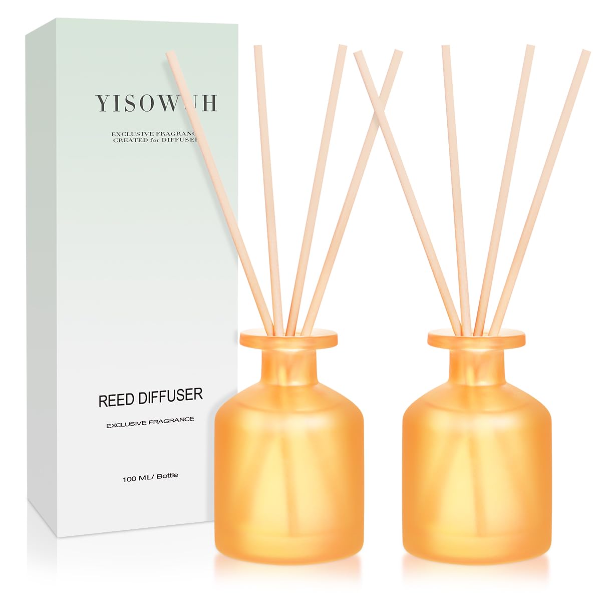 Reed Diffuser for Home, Clean Linen Scent 3.38oz (100ml)*1 Pack Essential Oil Reed Diffuser Set with 8 Sticks, Long Lasting Air Freshener for Bathroom Bedroom Living Room, Home Decor & Gifts