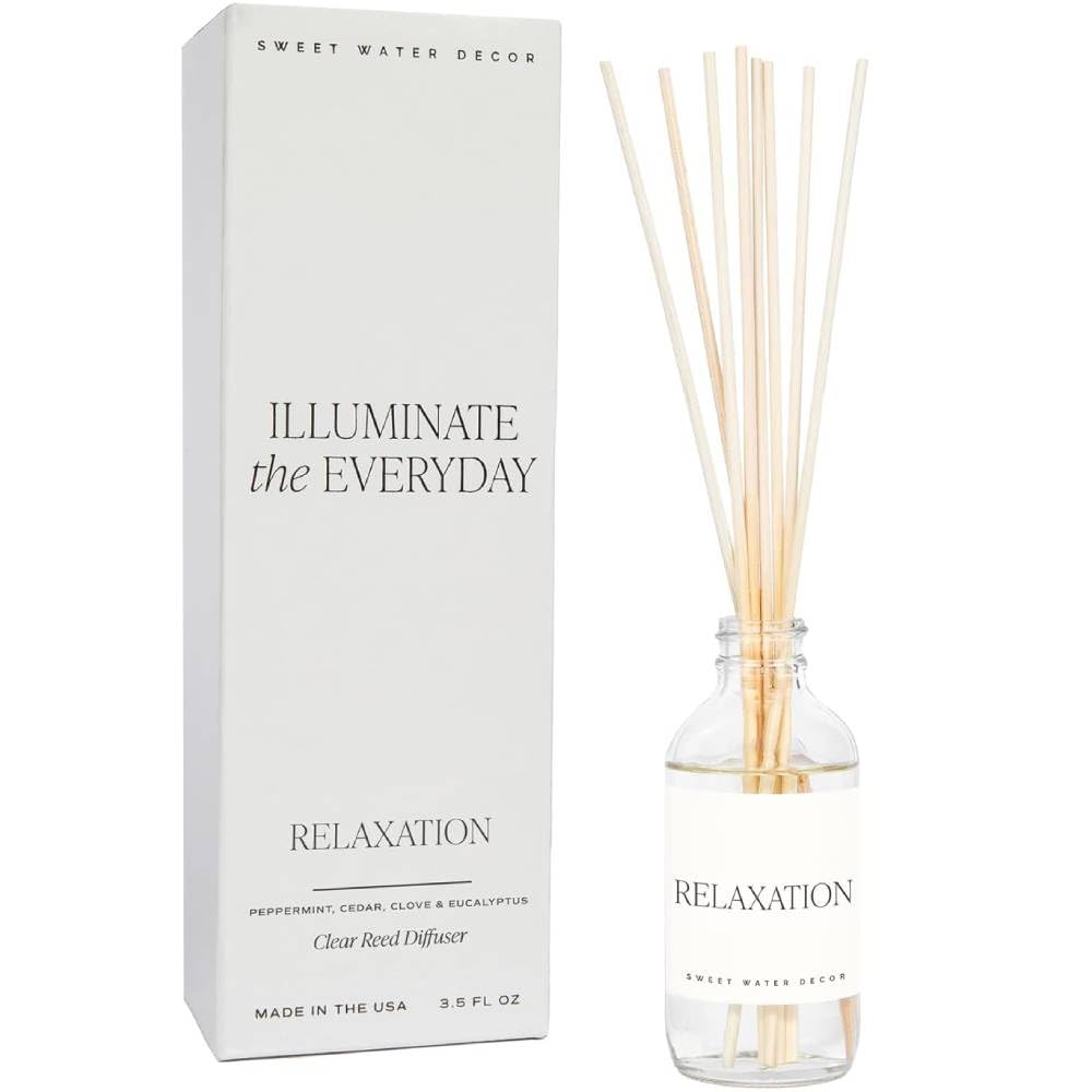 Sweet Water Decor Non-Toxic Cashmere and Vanilla Reed Diffuser Set, Cashmere, Sandalwood, Milky Coconut, Bourbon Vanilla Scented Diffuser for Home, Light Fragrance, Made in the USA, 3.5 FL OZ