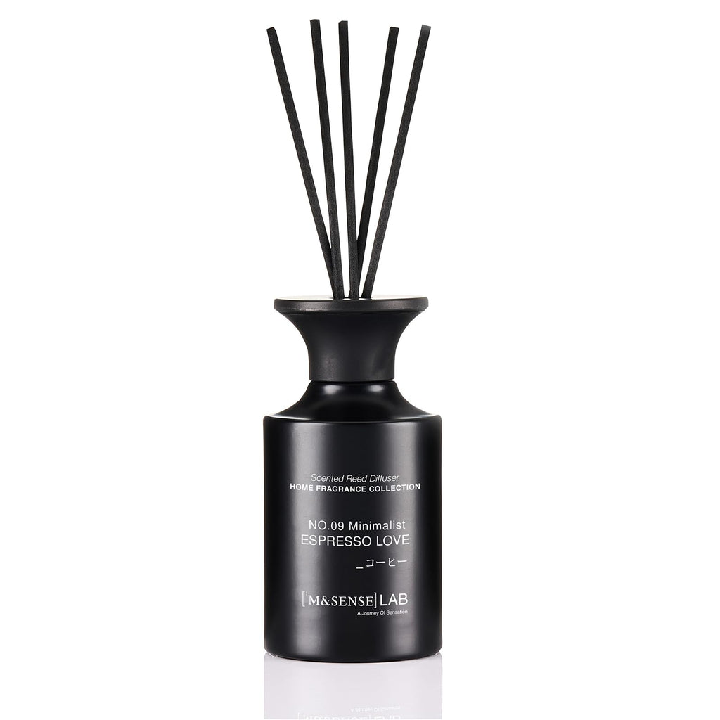 M&SENSE Minimalist Large Reed Diffuser 300ml, Vanilla Sandalwood Scented with Natural Essential Oils, Long Lasting with 7 Sticks, Non-Toxic Home Fragrance for Bedroom, Bathroom Decor