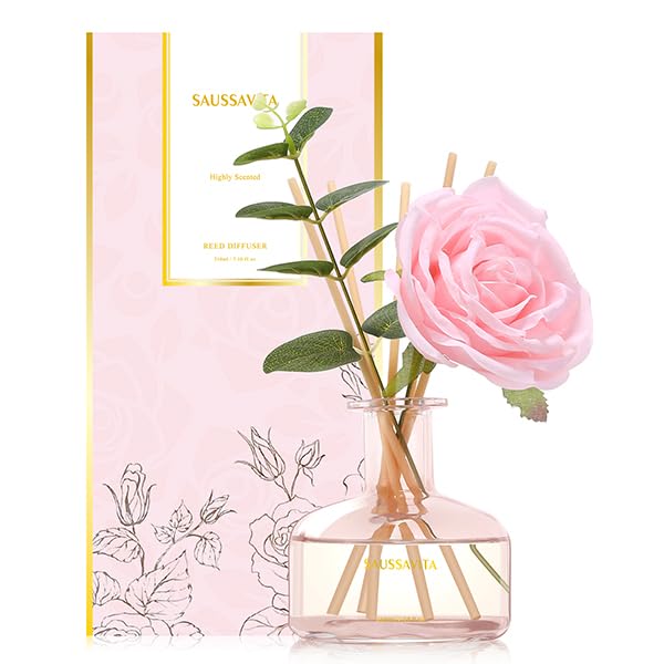 Reed Diffusers Set, 7.10 oz Flower Scented Diffuser with 7 Sticks, Long Lasting Home Fragrance for 120 Days, Perfect for Bathroom, Shelf Decor, Air Fresheners