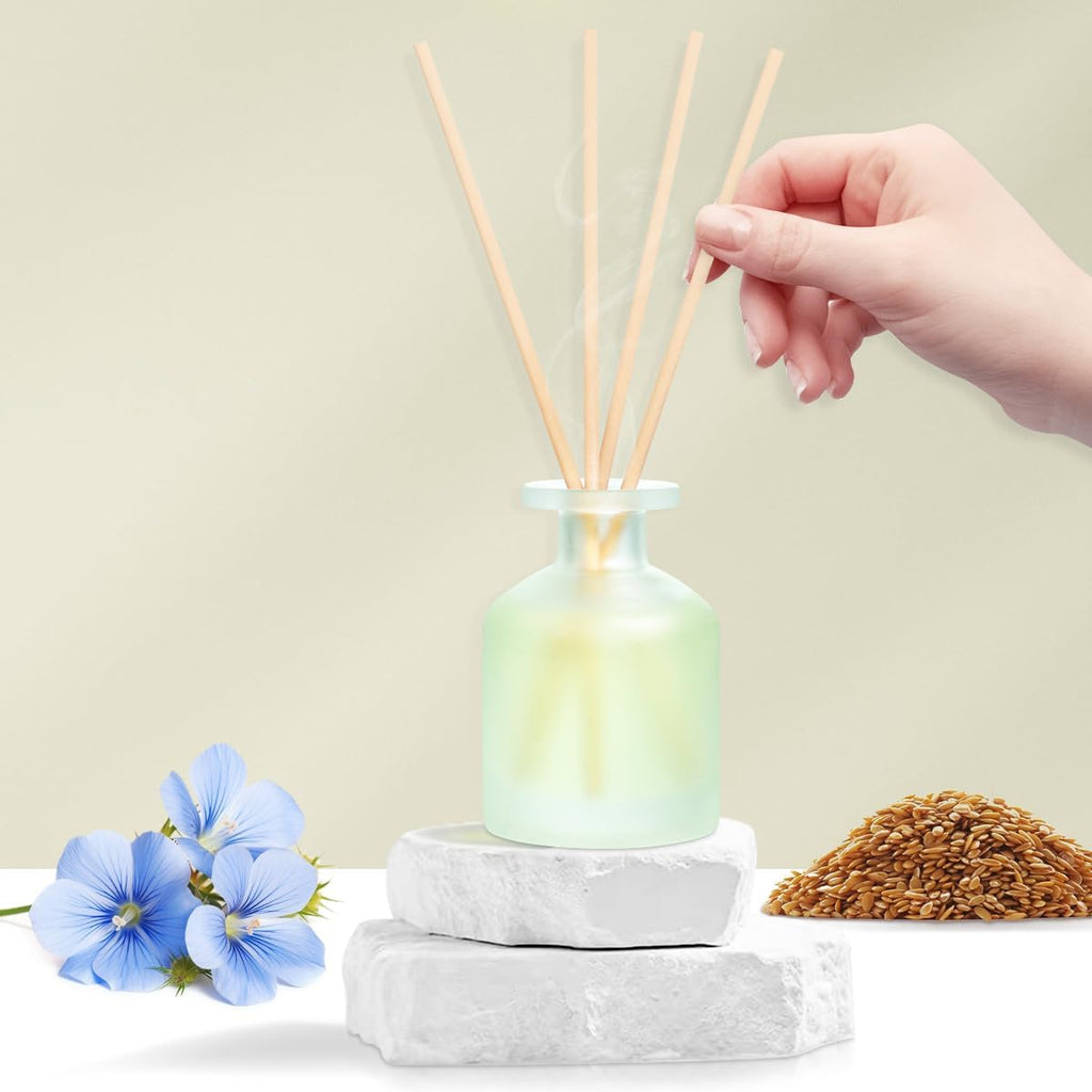 Reed Diffuser for Home, Clean Linen Scent 3.38oz (100ml)*1 Pack Essential Oil Reed Diffuser Set with 8 Sticks, Long Lasting Air Freshener for Bathroom Bedroom Living Room, Home Decor & Gifts