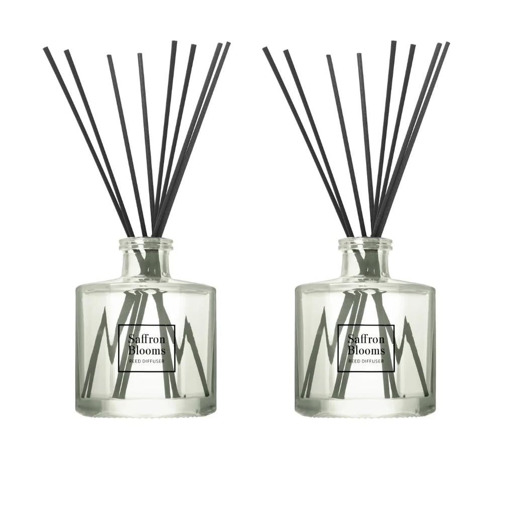 Bellevue Reed Diffuser, 6 fl oz Glass Filled Diffuser, Highly Concentrated Fragrances with Essential Oils, Home Fragrance, Scent: Island Citrus (Pack of 2)