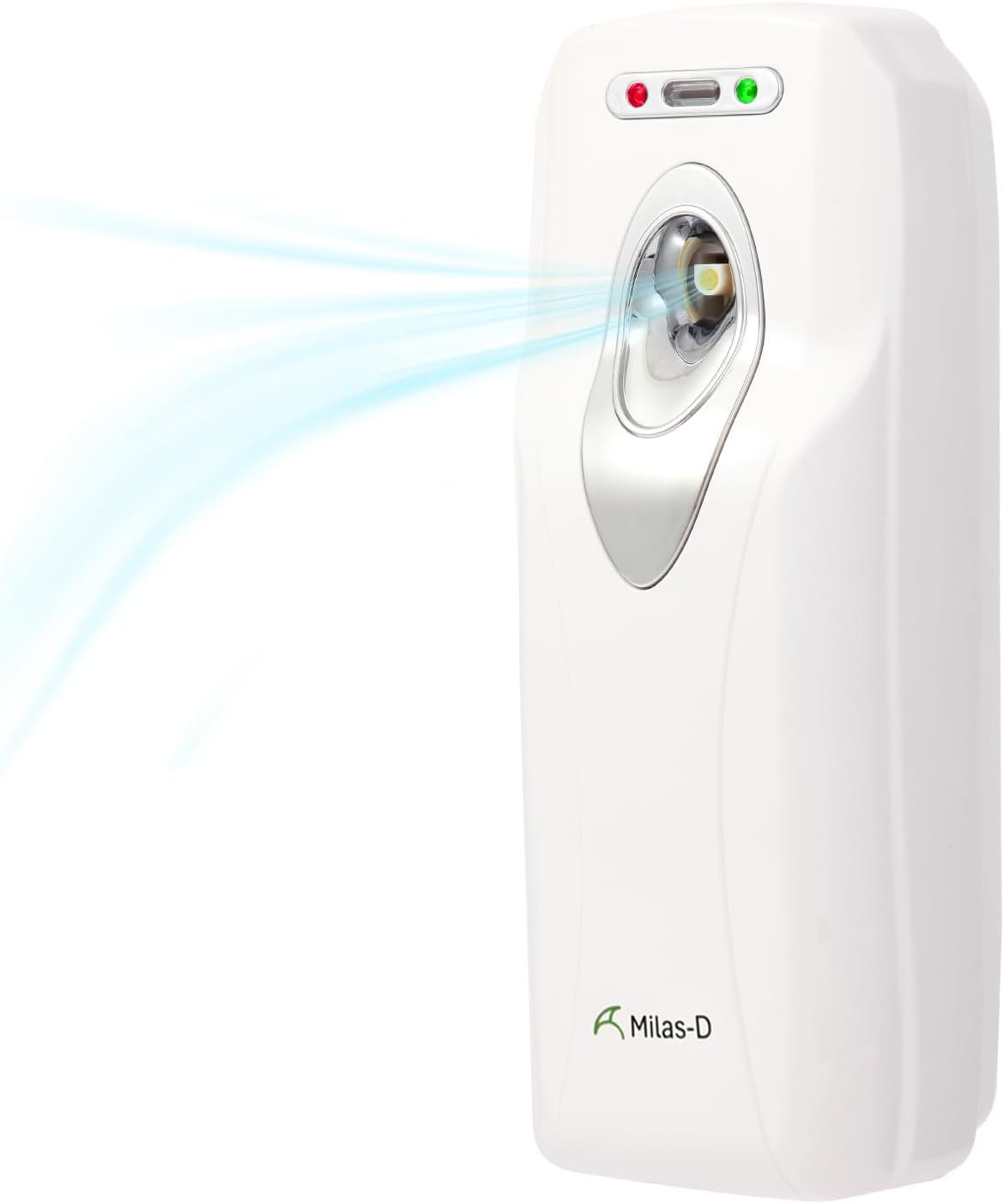 Automatic Air Freshener Spray Dispenser, Custom Timing (Day/Night/24H, 5/10/15/30 min interval), Wall Mounted/Free Standing, Home& Commercial, Glade& Airwick Refill Can, 2 D batteries, Milas-D