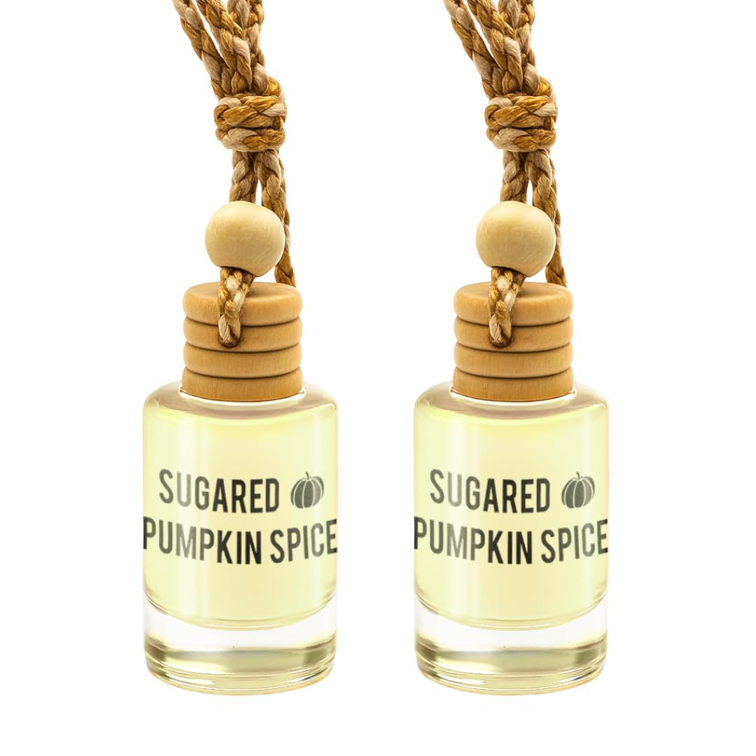 Amber & Vanilla Hanging Car Air Freshener & Oil Diffuser, 2-Pack