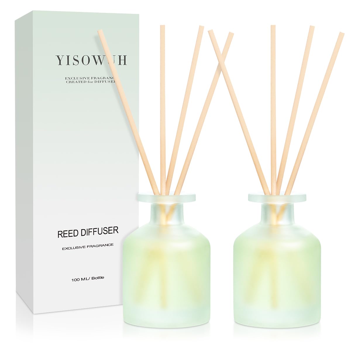 Reed Diffuser for Home, Clean Linen Scent 3.38oz (100ml)*1 Pack Essential Oil Reed Diffuser Set with 8 Sticks, Long Lasting Air Freshener for Bathroom Bedroom Living Room, Home Decor & Gifts