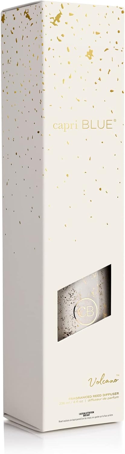 Capri Blue Glimmer Reed Diffuser Set - Includes Diffuser Sticks, Scented Oil, and Decorative Glass Bottle - Home Decor Room Freshener - Home Fragrance (Volcano, 8 fl oz)