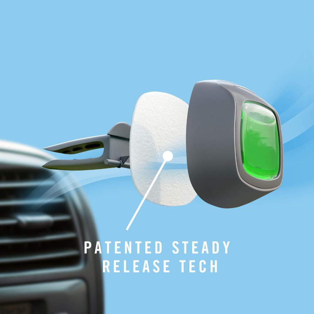 Febreze Car Air Freshener, Odor-Fighting Automotive Vent Clip, Mixed Gain Scent, 3 Count