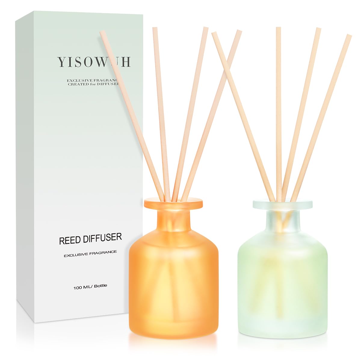 Reed Diffuser for Home, Clean Linen Scent 3.38oz (100ml)*1 Pack Essential Oil Reed Diffuser Set with 8 Sticks, Long Lasting Air Freshener for Bathroom Bedroom Living Room, Home Decor & Gifts