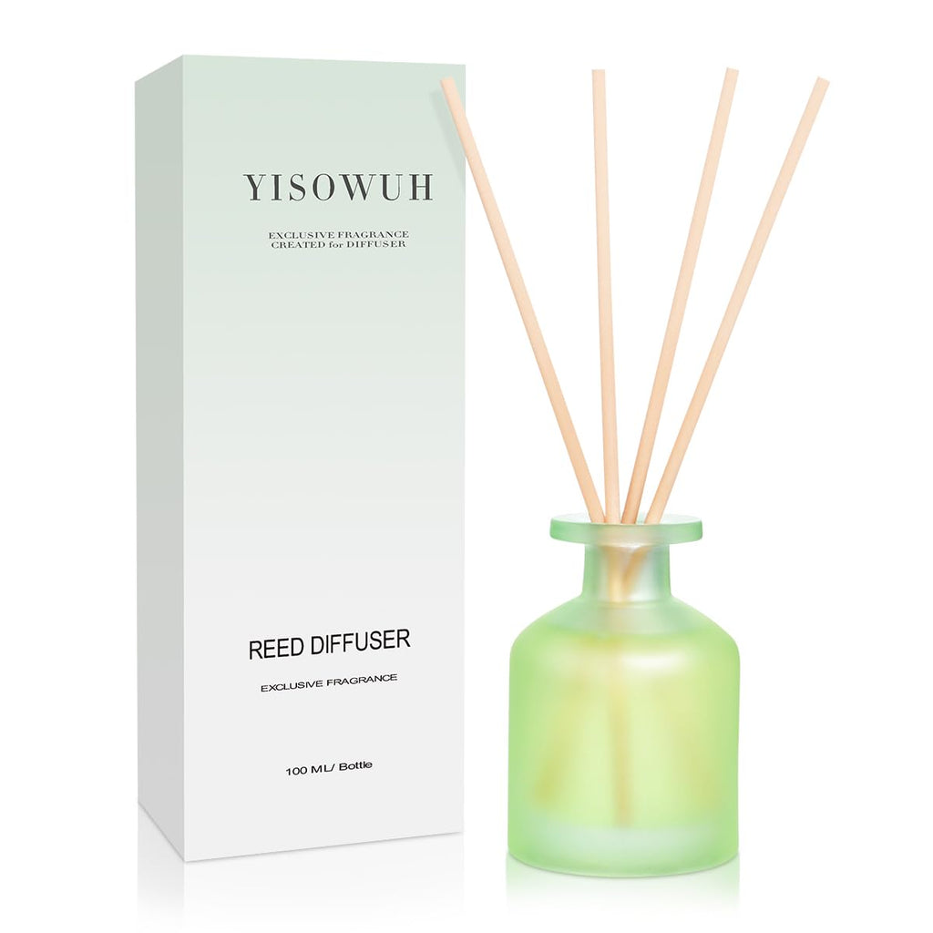 Reed Diffuser for Home, Clean Linen Scent 3.38oz (100ml)*1 Pack Essential Oil Reed Diffuser Set with 8 Sticks, Long Lasting Air Freshener for Bathroom Bedroom Living Room, Home Decor & Gifts