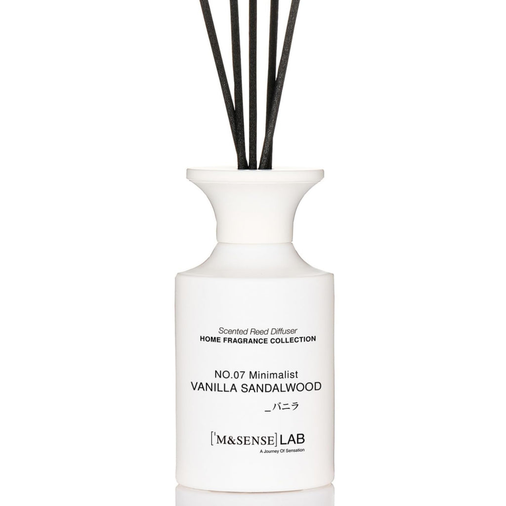 M&SENSE Minimalist Large Reed Diffuser 300ml, Vanilla Sandalwood Scented with Natural Essential Oils, Long Lasting with 7 Sticks, Non-Toxic Home Fragrance for Bedroom, Bathroom Decor