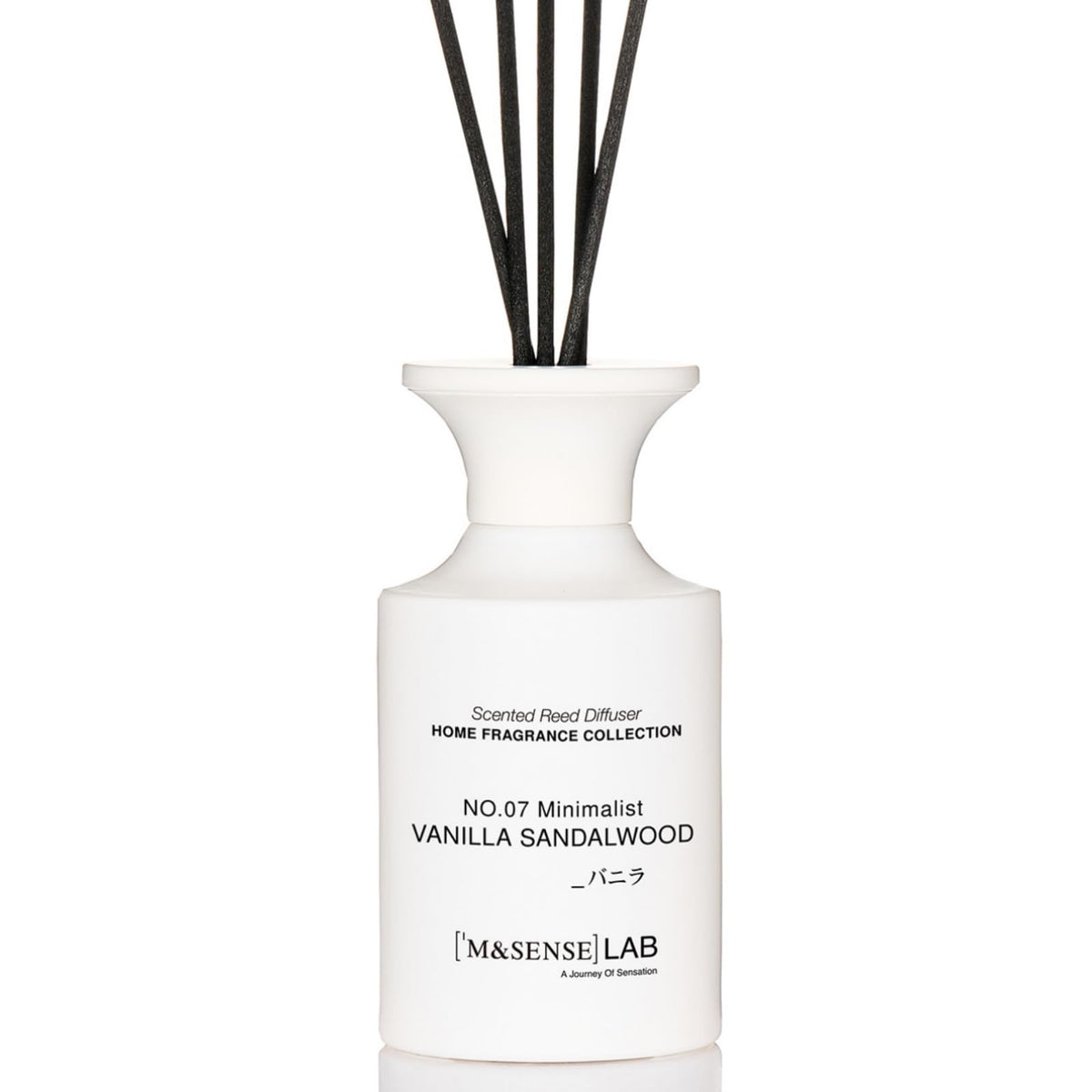 M&SENSE Minimalist Large Reed Diffuser 300ml, Vanilla Sandalwood Scented with Natural Essential Oils, Long Lasting with 7 Sticks, Non-Toxic Home Fragrance for Bedroom, Bathroom Decor