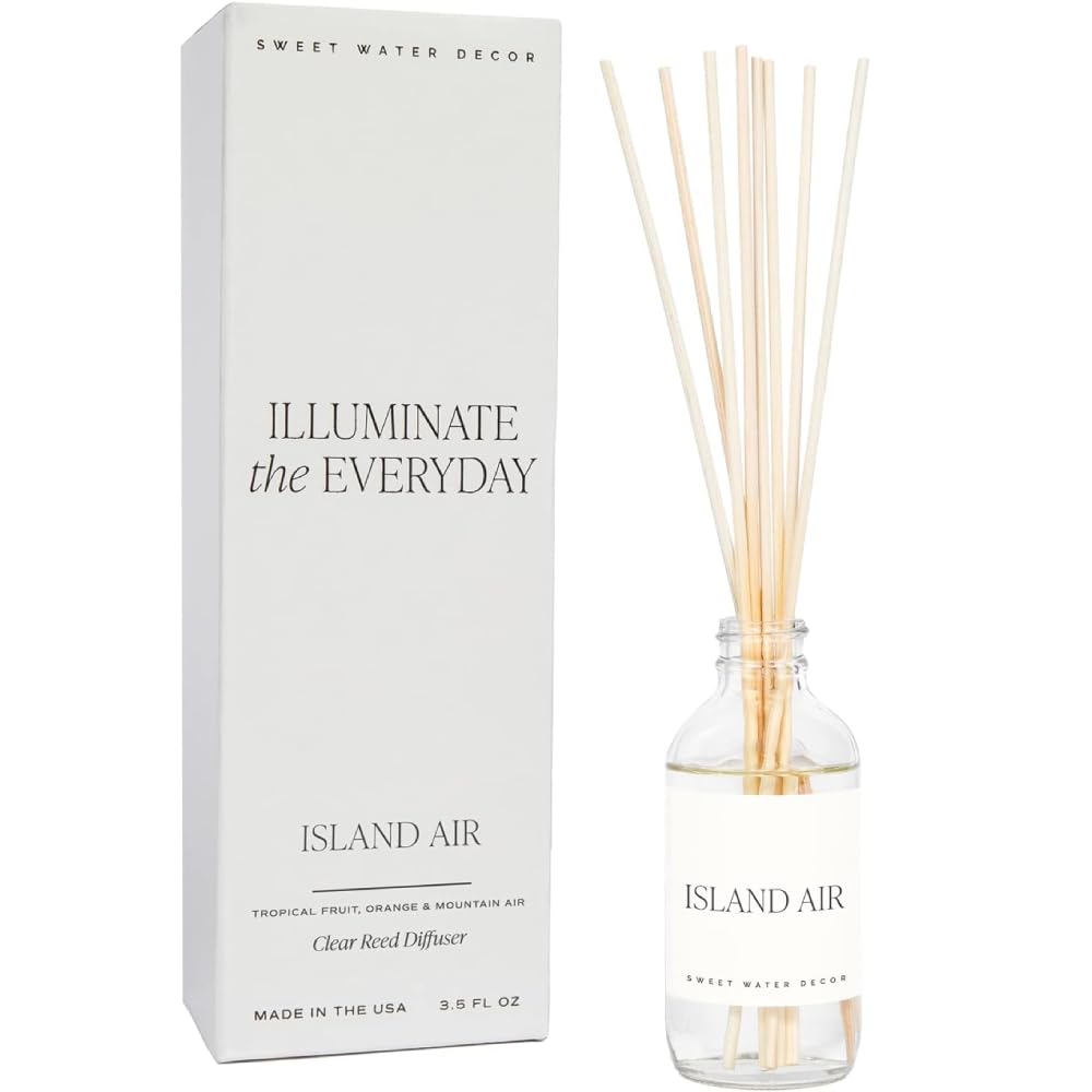 Sweet Water Decor Non-Toxic Cashmere and Vanilla Reed Diffuser Set, Cashmere, Sandalwood, Milky Coconut, Bourbon Vanilla Scented Diffuser for Home, Light Fragrance, Made in the USA, 3.5 FL OZ