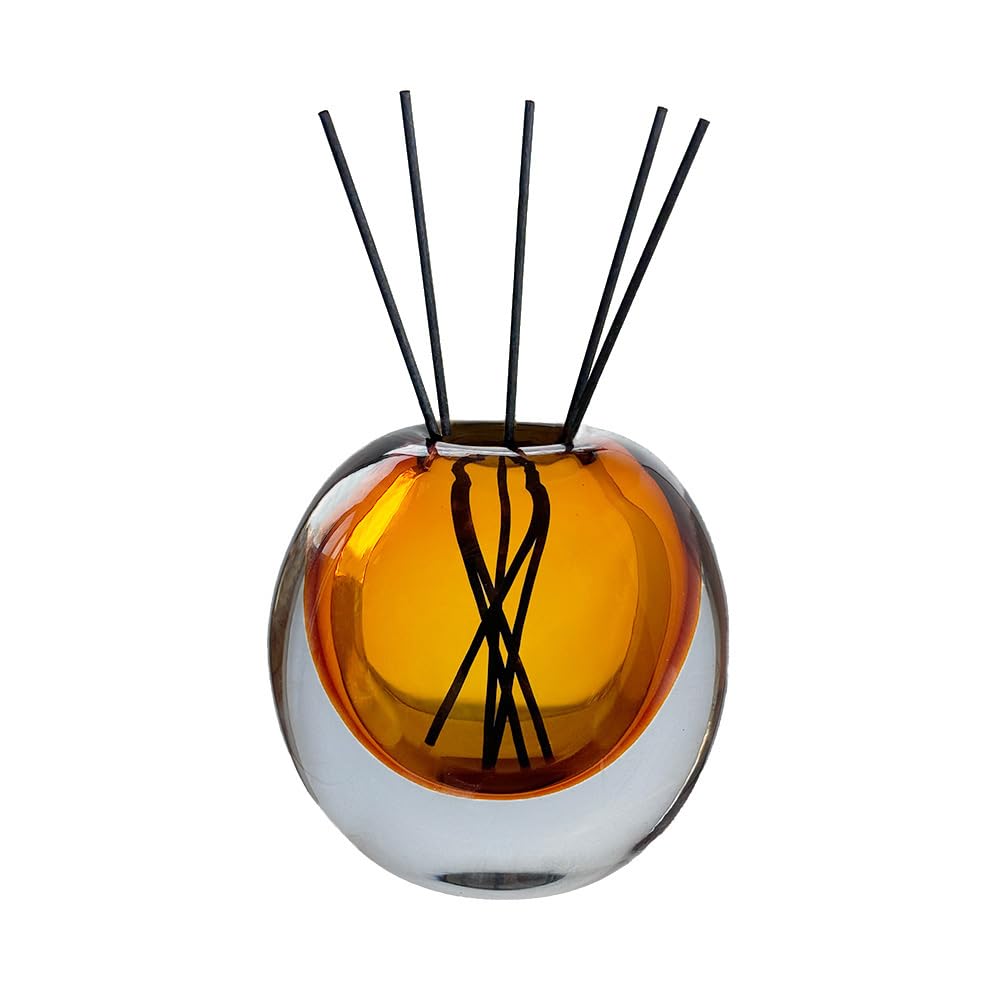 Amber Glass Vase, DIY Empty Reed Diffuser Bottle for Essential Oils, 200mL, Aromatherapy, Modern Home Decor, AV1533