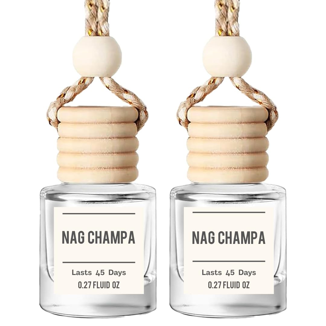 Amber & Vanilla Hanging Car Air Freshener & Oil Diffuser, 2-Pack