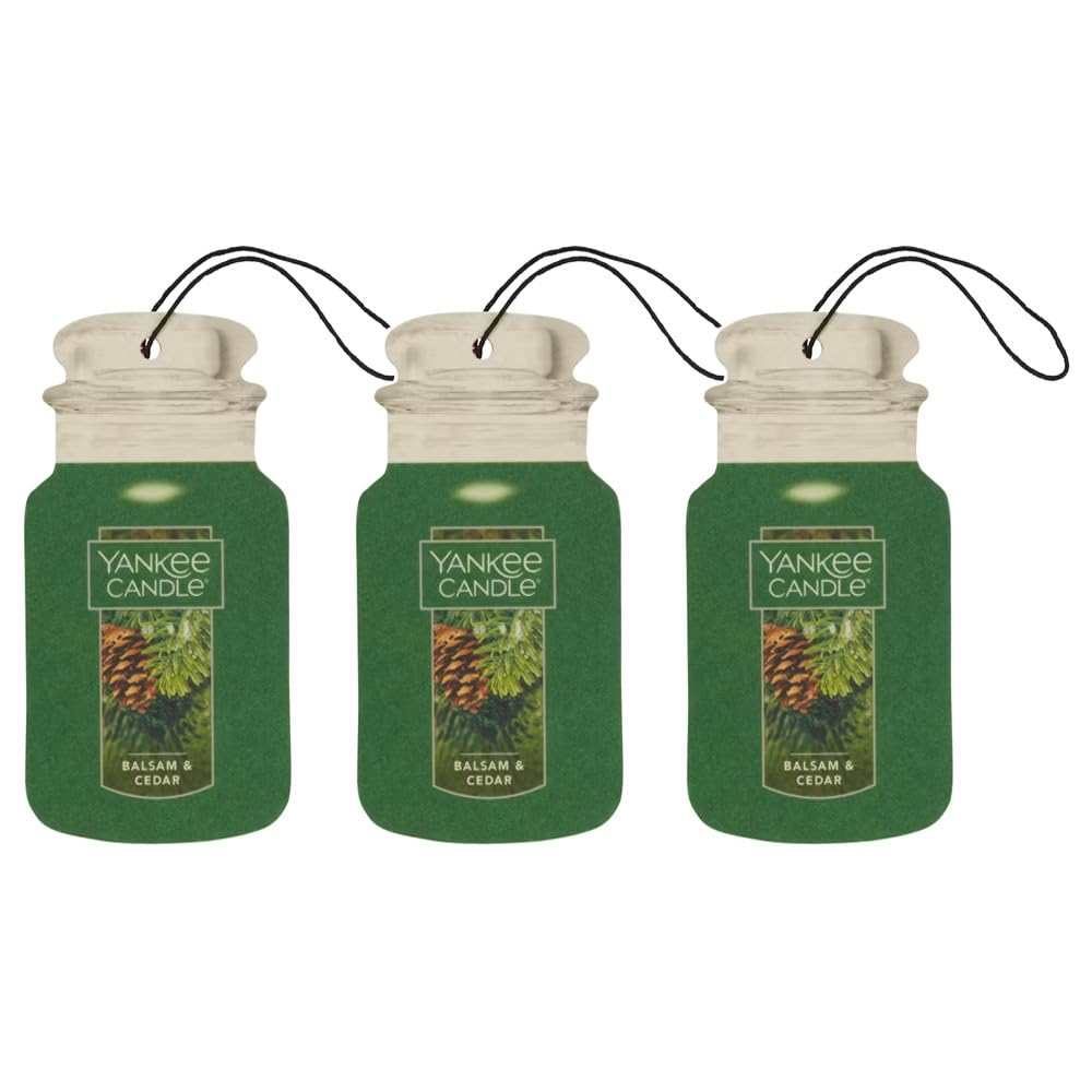 Yankee Candle Classic Paper Car Jar Air Freshener, Hanging Car Freshener, Long Lasting Car Fragrance, Midsummer’s Night (Pack of 6)