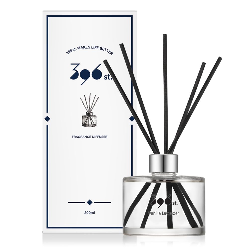 396 st. Reed Diffuser, Vanilla Lavender, 200ml(6.7oz) / Reed Diffuser Sets, Home Fragrance, Scented Oils, Home & Bathroom Décor