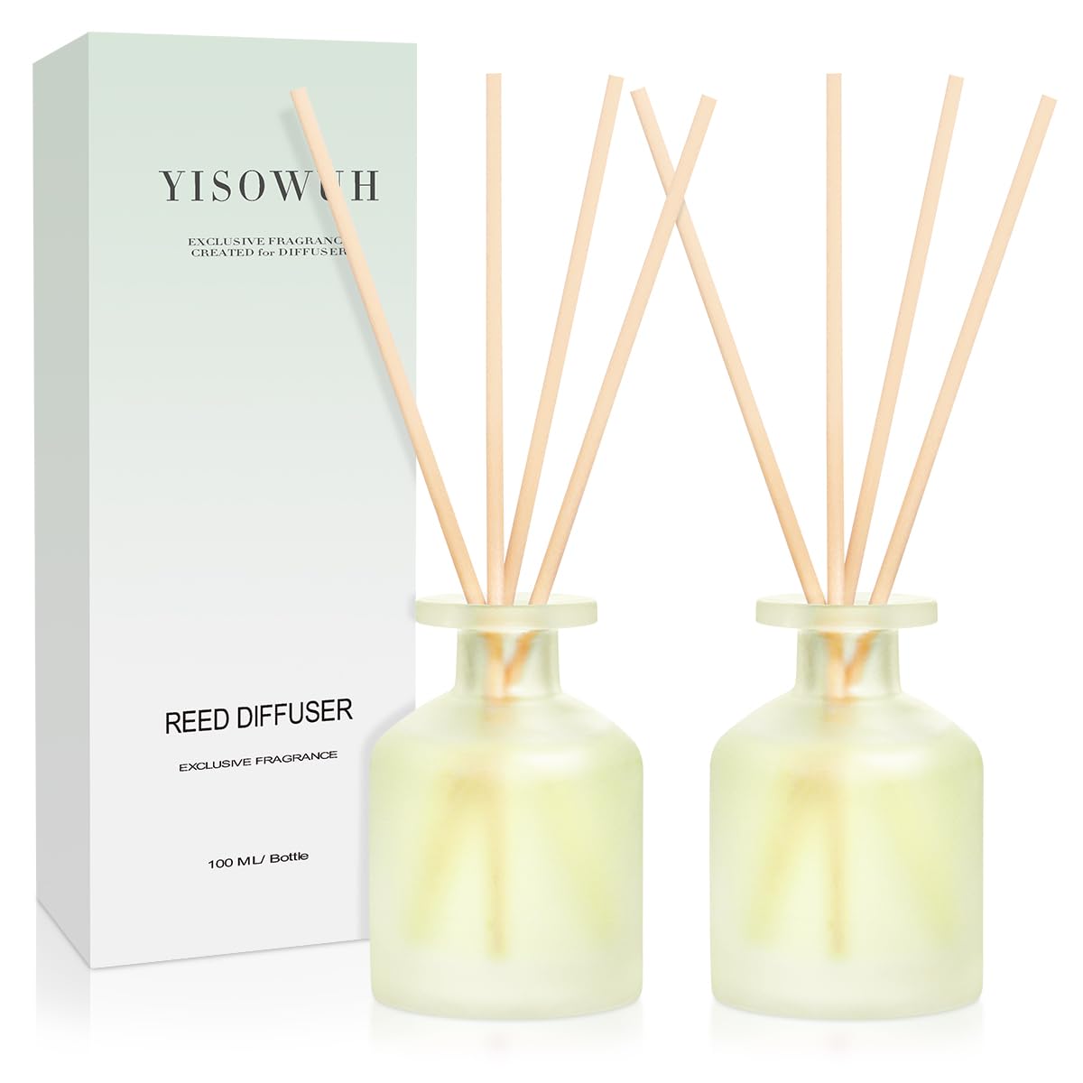 Reed Diffuser for Home, Clean Linen Scent 3.38oz (100ml)*1 Pack Essential Oil Reed Diffuser Set with 8 Sticks, Long Lasting Air Freshener for Bathroom Bedroom Living Room, Home Decor & Gifts