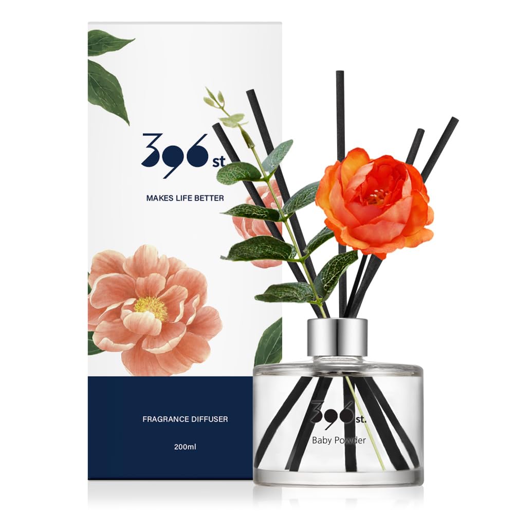 396 st. Rose Flower Reed Diffuser, Red Rose, 200ml(6.7oz) / Reed Diffuser Sets, Home Fragrance, Scented Oils, Home & Bathroom Décor
