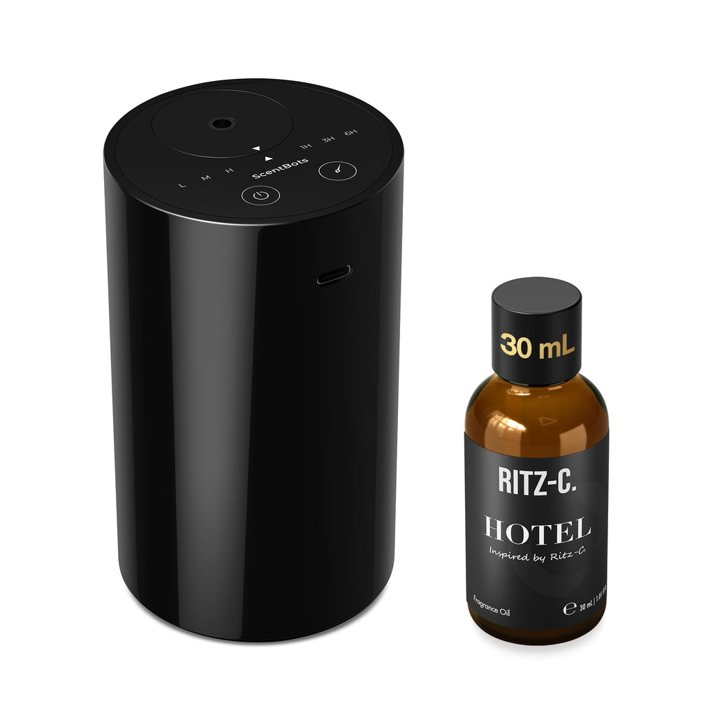 ANZ Waterless Essential Oil Diffuser Starter Kit, Black