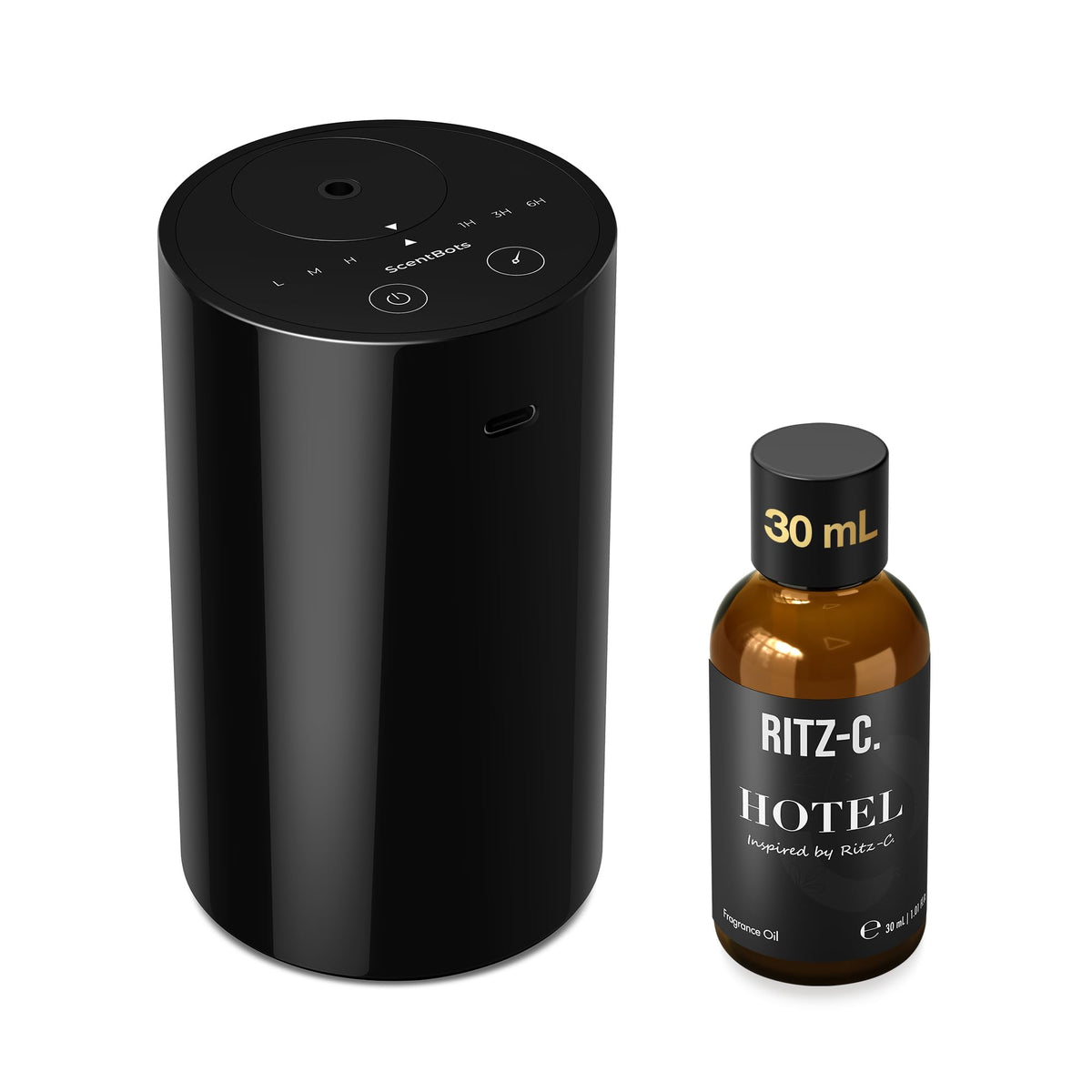 ANZ Waterless Essential Oil Diffuser Starter Kit, Black