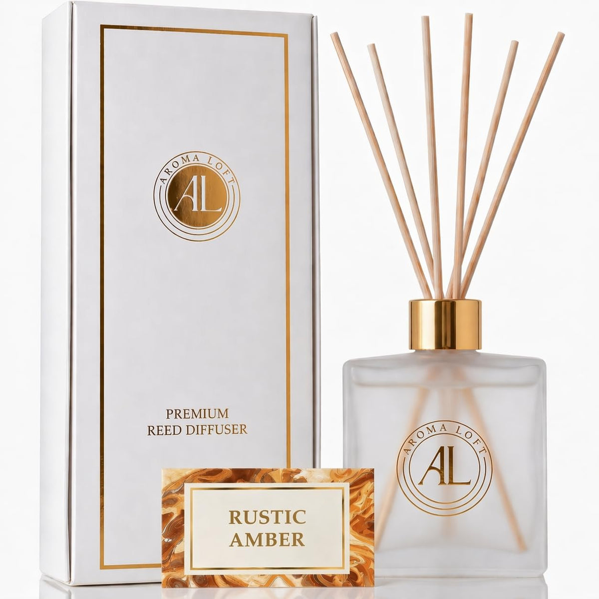 Frosted Reed Diffusers for Home |Premium Fragrance Diffuser | Frosted Diffuser Sticks in Oil Set with Cashmere Vanilla Scent |Smell Good Stuff | Long-Lasting Oil for Bathroom &Office 5 oz