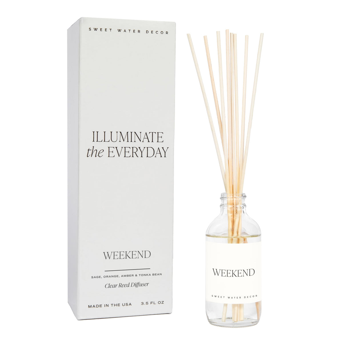 Sweet Water Decor Non-Toxic Cashmere and Vanilla Reed Diffuser Set, Cashmere, Sandalwood, Milky Coconut, Bourbon Vanilla Scented Diffuser for Home, Light Fragrance, Made in the USA, 3.5 FL OZ