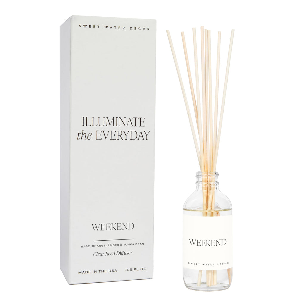 Sweet Water Decor Salt & Sea Reed Diffuser Set - Sea Salt Citrus & Musk Amber Scent Diffuser - Reed Diffusers for Home with Long Lasting Fragrance - Non-Toxic Oil Reed Diffuser - Made in the USA
