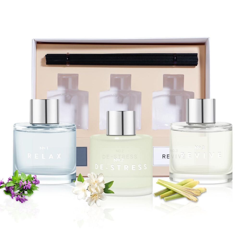 3 Pack Fragrance Reed Diffuser, 50ML Lavender Jasmine Lemongrass