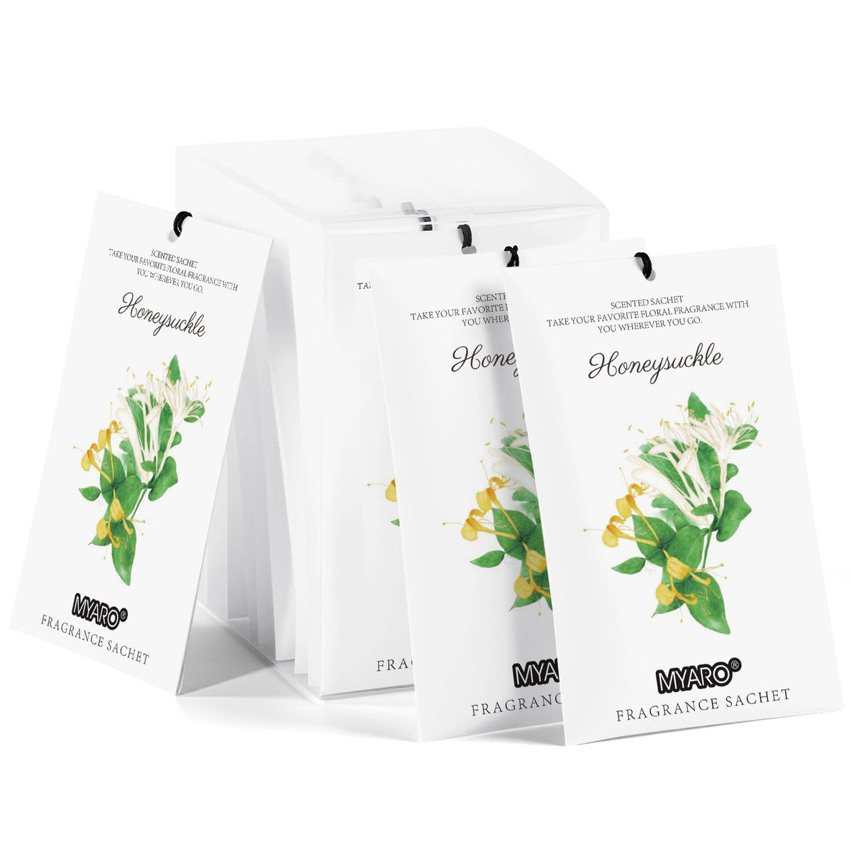 MYARO 12 Pack Fresh Linen Scented Sachets, Closet Deodorizer Car Freshener