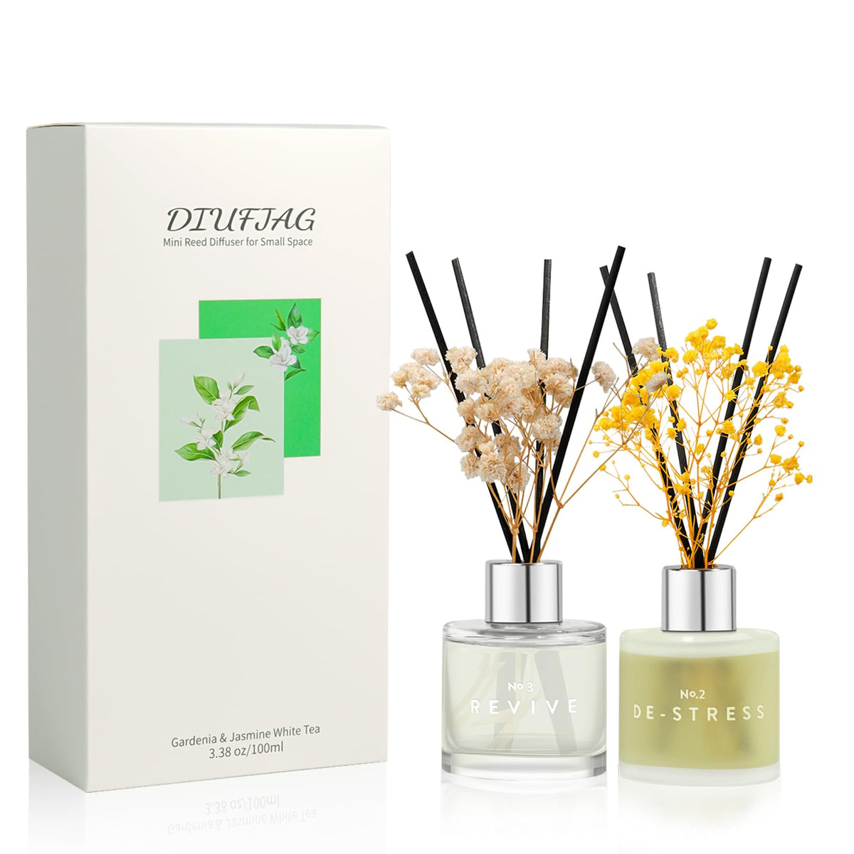 3 Pack Fragrance Reed Diffuser, 50ML Lavender Jasmine Lemongrass