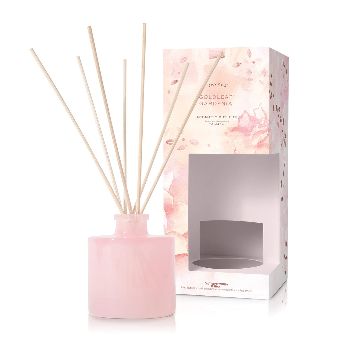 Thymes Petite Oil Reed Diffuser Set – Includes Reeds, Fragrance Oil & Glass Bottle – Luxury Scent Diffusers for Home Decor –Fresh Evergreen, Smoky Wood & Golden Amber (Noir Woods, 4 fl oz)