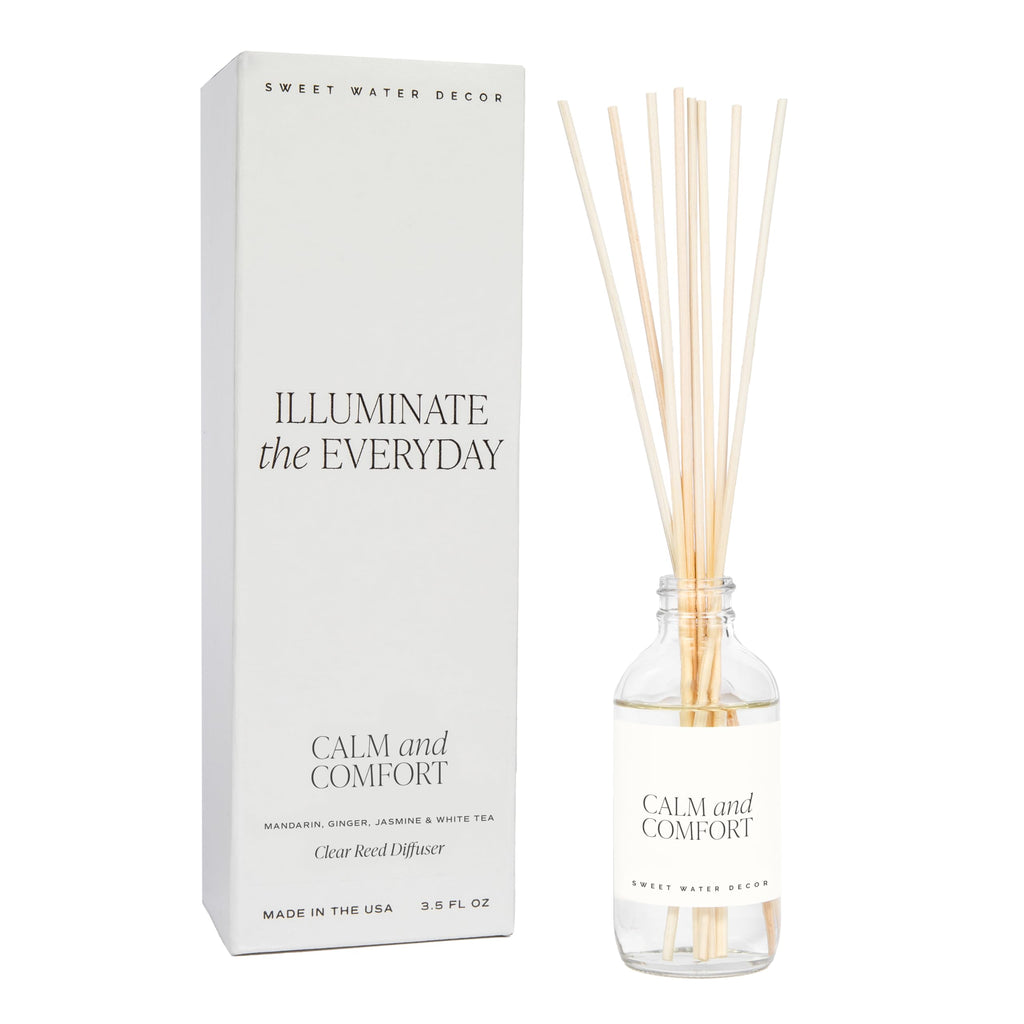 Sweet Water Decor Salt & Sea Reed Diffuser Set - Sea Salt Citrus & Musk Amber Scent Diffuser - Reed Diffusers for Home with Long Lasting Fragrance - Non-Toxic Oil Reed Diffuser - Made in the USA