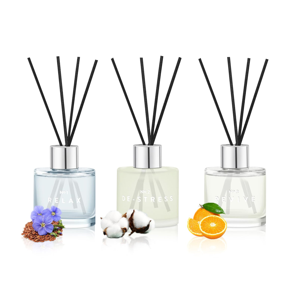 3 Pack Fragrance Reed Diffuser, 50ML Lavender Jasmine Lemongrass