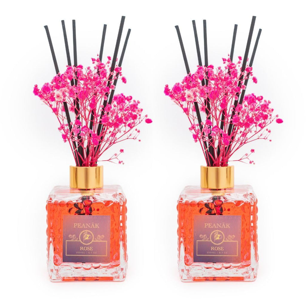 PEANÄK Reed Diffuser Set - Coconut Vanilla 6.7 fl oz | Scented Oil Diffuser with 8 Sticks for Bathroom Shelf Decor & Home Fragrance