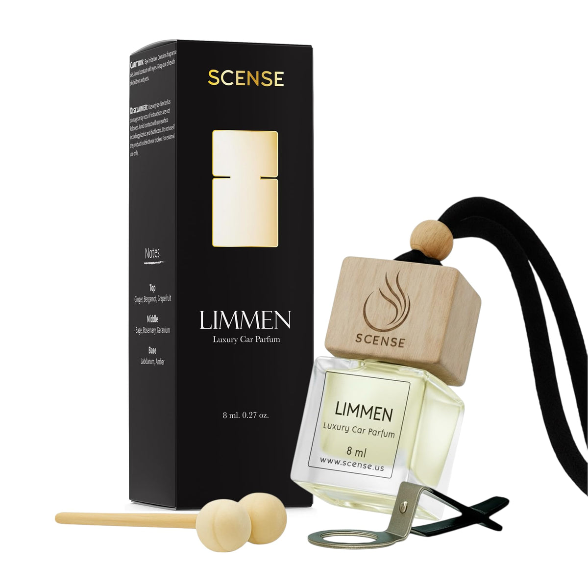 IMAGINE Luxury Car Air Freshener for Men | Perfume Style Car Fragrance Diffuser & Vent Clip | Odor Eliminator Fresh Car Smell Long Lasting Scent Refillable | Premium Car Scent by SCENSE