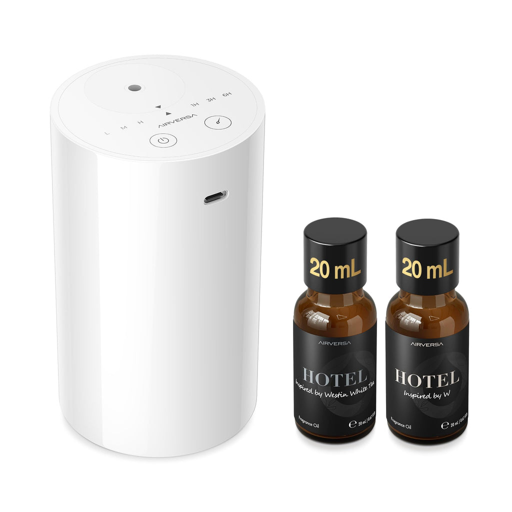 Airversa AN8 Waterless Essential Oil Diffuser Starter Kit, Black