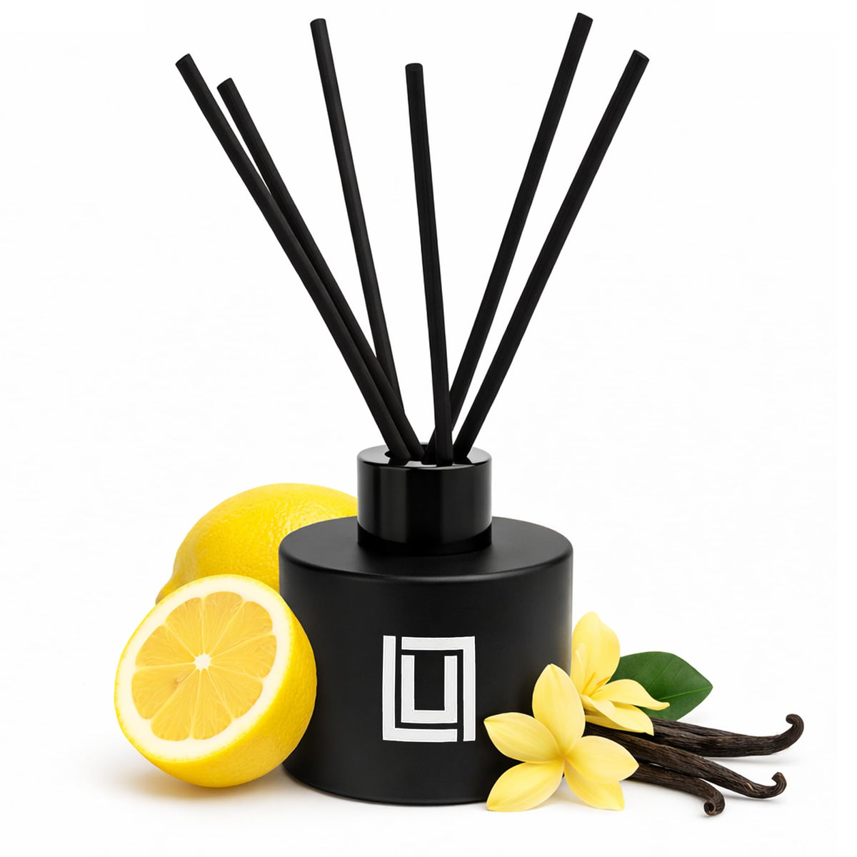 Lulu Candles | Reed Diffuser Set | Jasmine, Oud & Sandalwood | 6 Reed Sticks | Scent Diffuser for Bedroom Bathroom Living Room & Office - 4.2 FL Oz.