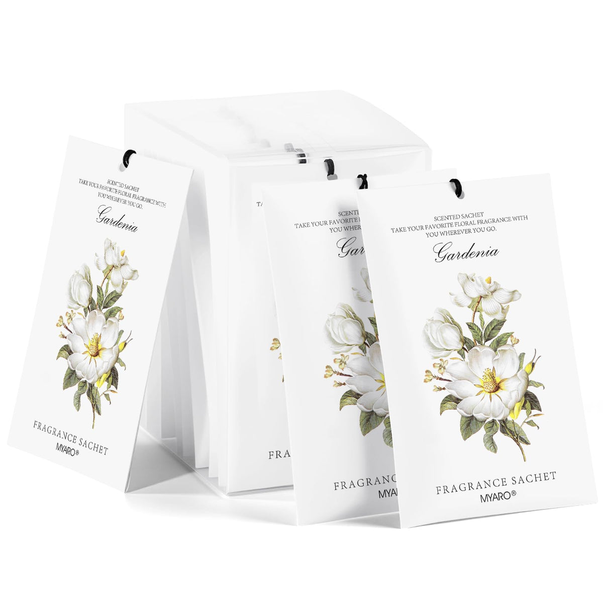 MYARO 12 Pack Fresh Linen Scented Sachets, Closet Deodorizer Car Freshener
