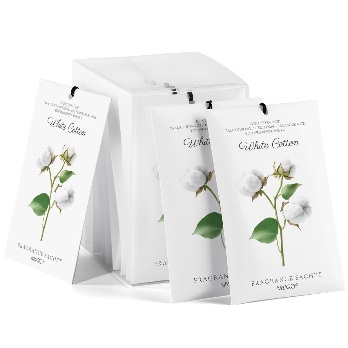 MYARO 12 Pack Fresh Linen Scented Sachets, Closet Deodorizer Car Freshener