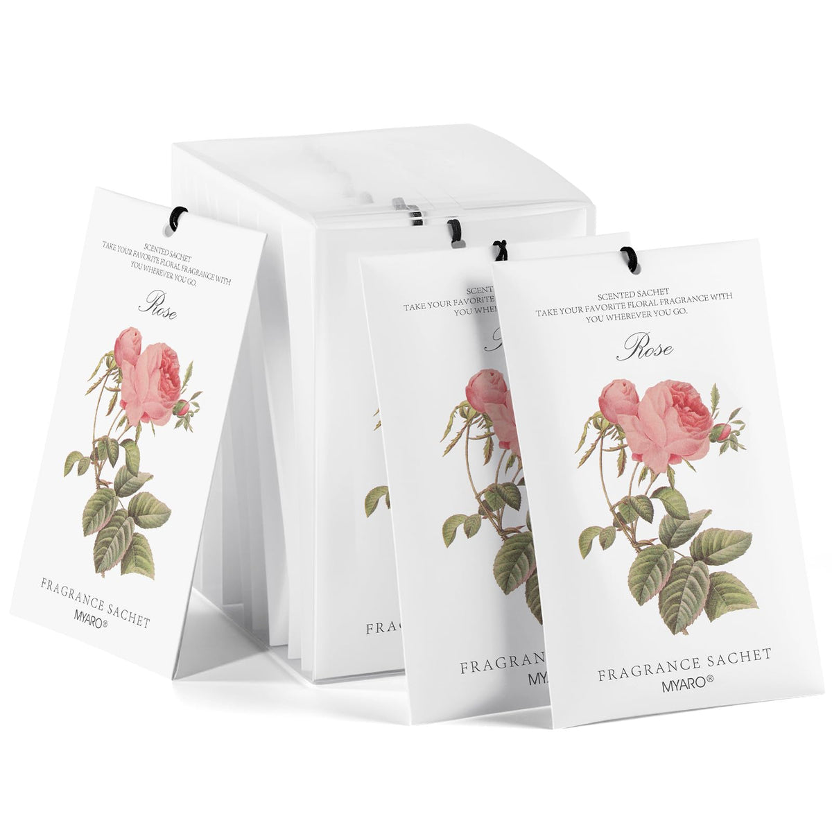 MYARO 12 Pack Fresh Linen Scented Sachets, Closet Deodorizer Car Freshener
