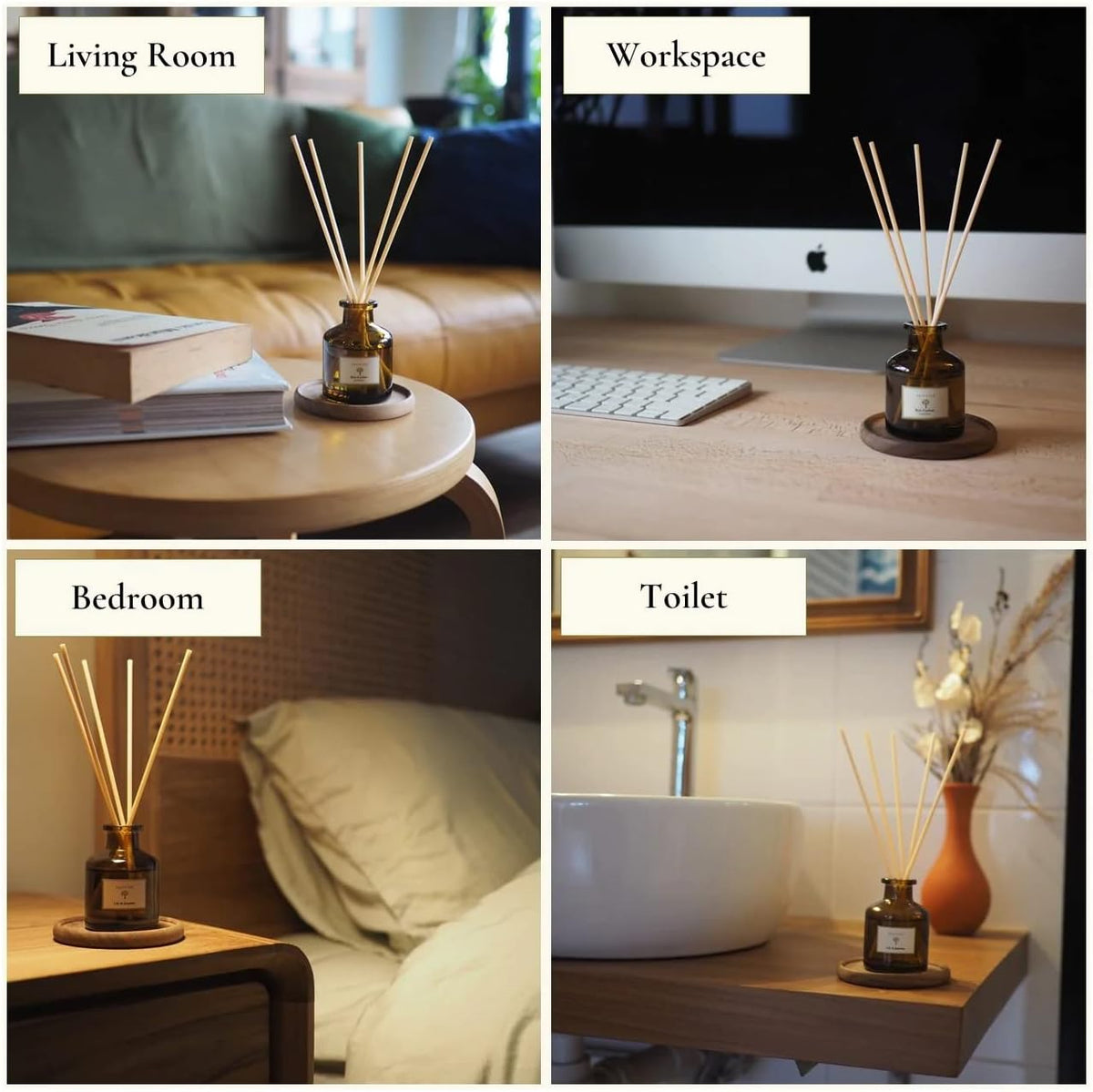 PRISTINE Lily & Jasmine Reed Diffusers for Home & Bathroom | Refreshing Lily of Valley & Jasmine Room Fragrance Reed Diffuser, Oil & Room Diffusers with Reeds Stick Set | Home Fragrance Scent Diffuser