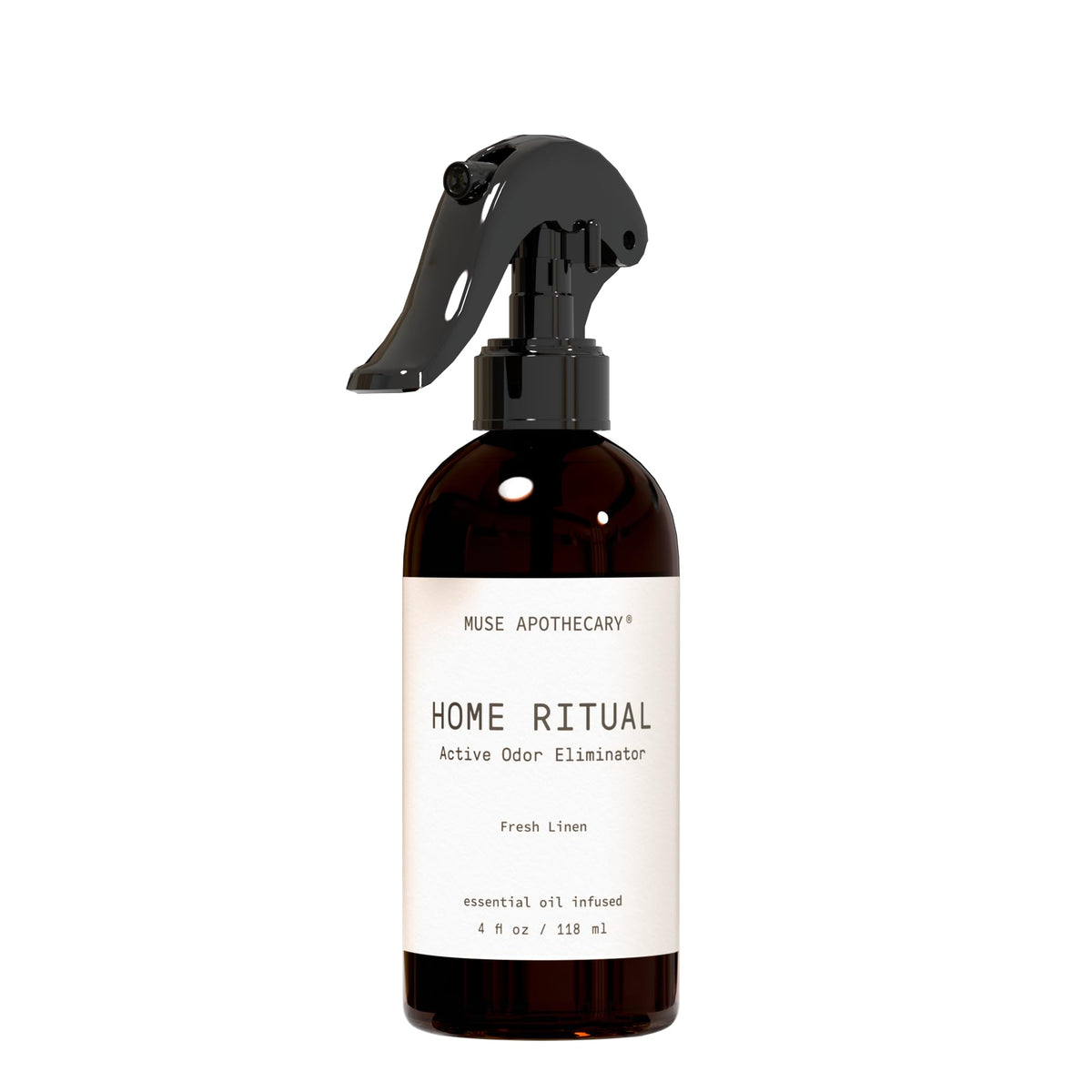 Muse Apothecary Home Ritual Active Odor Eliminator Spray - Furniture Deodorizer Spray & Bathroom Odor Eliminator for Home - Essential Oil Air Freshener - 4oz, Bergamot + French Lavender + Sandalwood