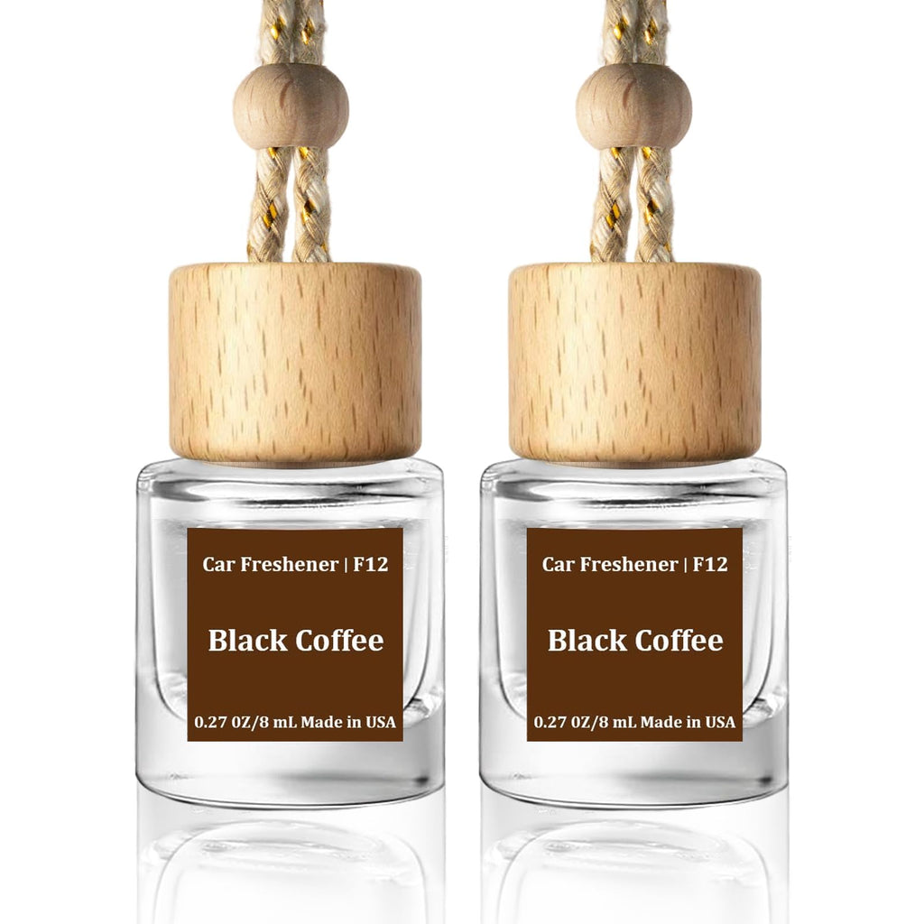 C Classy Car Air Freshener Hanging 2 Pack, Mahogany Teakwood Essential Oil Diffuser, Cute Glass Bottle, Long-Lasting Fragrance Car Accessories for Women & Men, Made in USA