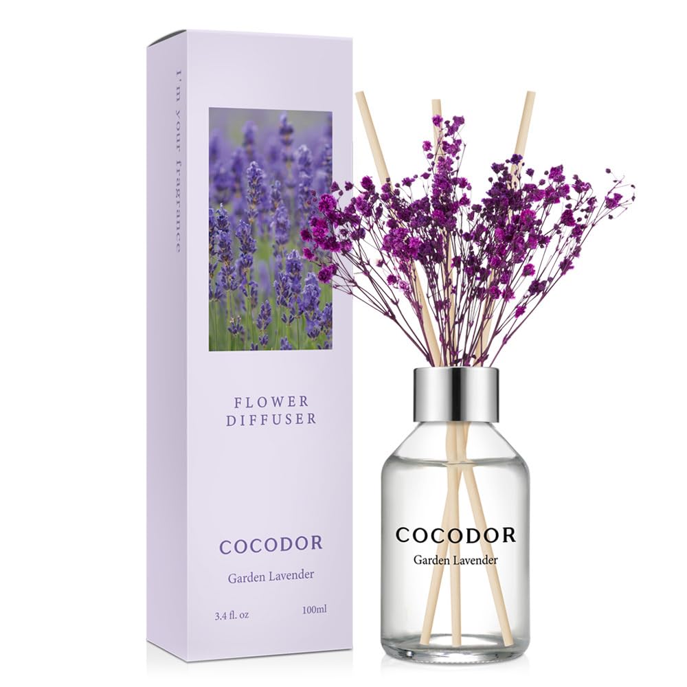 COCODOR Lavender Reed Diffuser/Garden Lavender / 6.7oz(200ml) / 1 Pack/Home Decor & Office Decor, Fragrance and Gifts