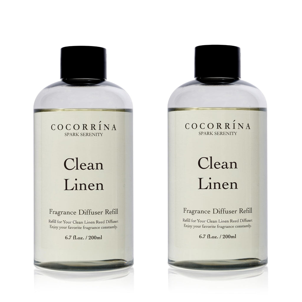 Cocorrína Reed Diffuser Set, Clean Linen 6.7 fl oz Scented Diffuser with Sticks Home Fragrance Reed Diffuser for Bathroom Shelf Décor