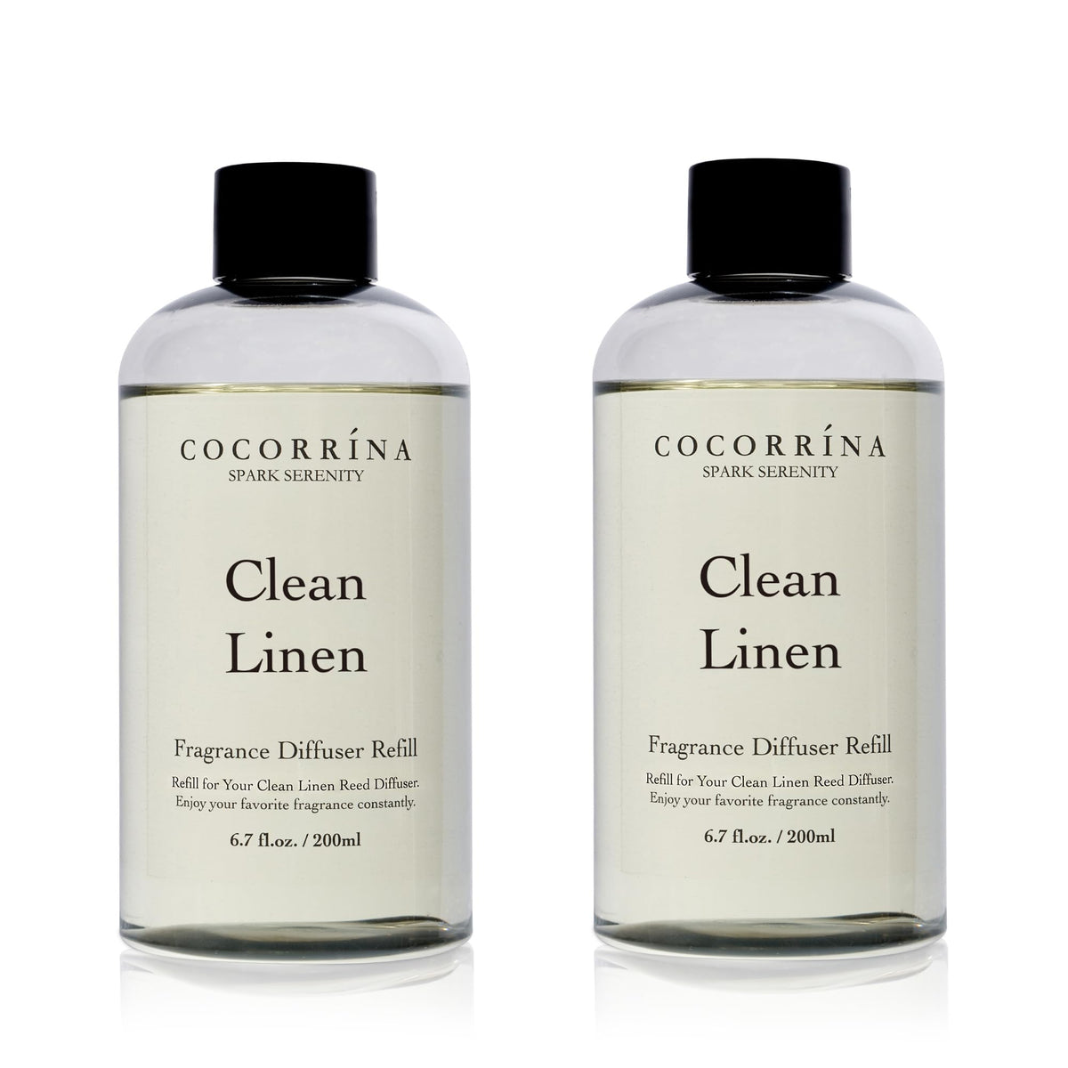 Cocorrína Reed Diffuser Set, Clean Linen 6.7 fl oz Scented Diffuser with Sticks Home Fragrance Reed Diffuser for Bathroom Shelf Décor