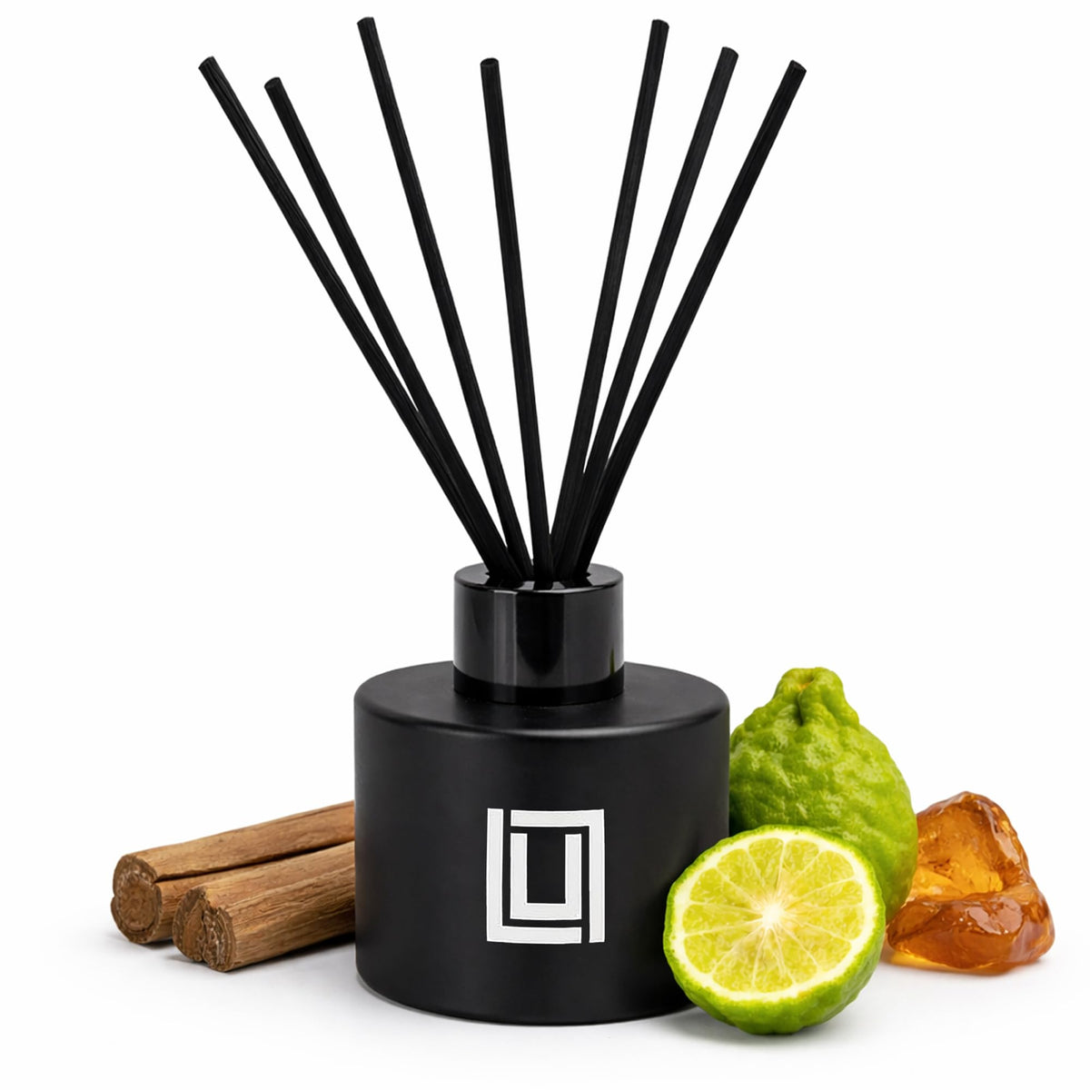 Lulu Candles | Reed Diffuser Set | Jasmine, Oud & Sandalwood | 6 Reed Sticks | Scent Diffuser for Bedroom Bathroom Living Room & Office - 4.2 FL Oz.